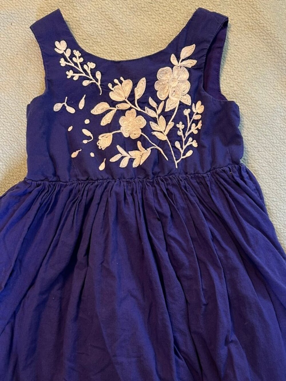 Blue dress with embroidery